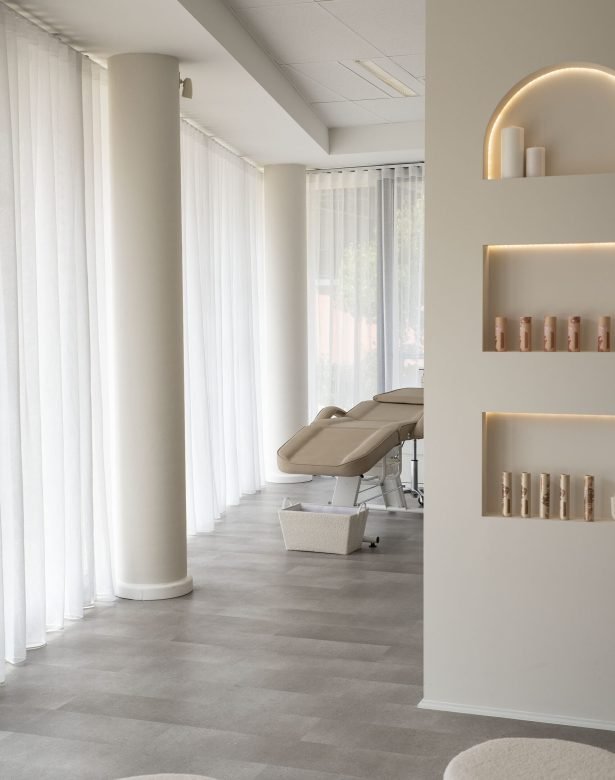 modern beauty salon with beige aesthetic